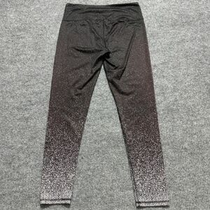 RBX Womens Leggings Size L Black White Ombre Speckled Print Stretch Activewear